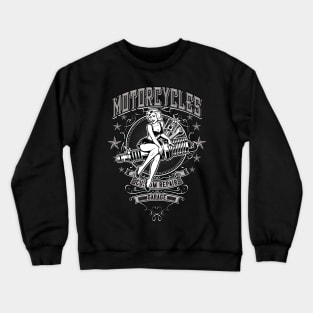 Pin-Up Motorcycle Garage Workshop Crewneck Sweatshirt